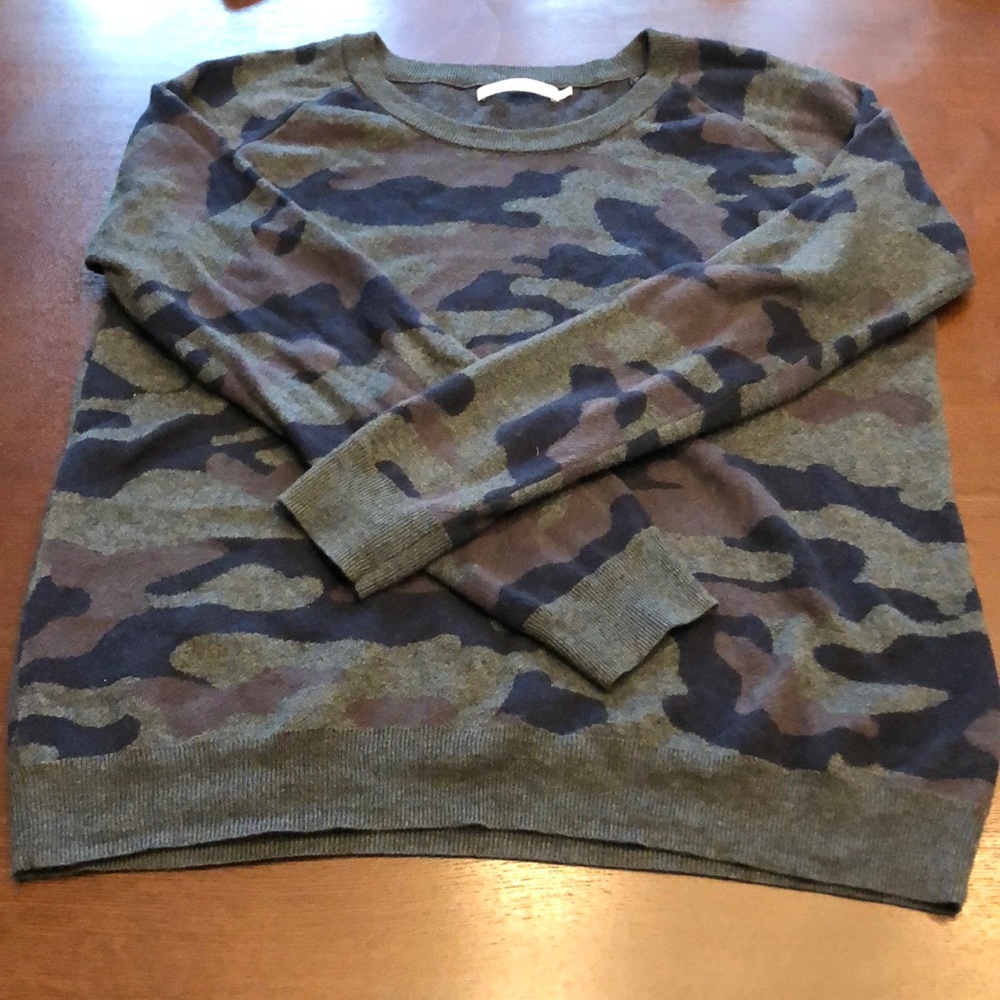 Blue Camo Scoop Next Sweater